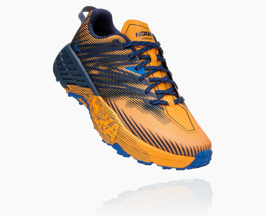 Tenis Hoka One One Trail Hombre Naranjas/Negros - Speedgoat 4 - XKHF90674